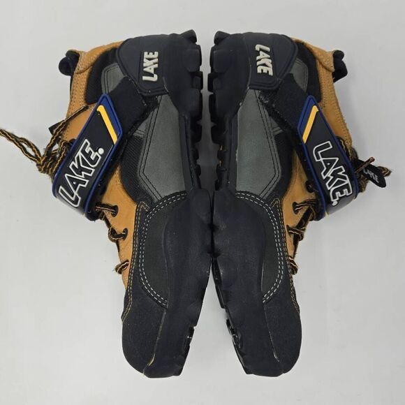 LAKE CYCLING SHOES BLACK CAMEL GRAY LEATHER STRAP MENS SIZE 8 8.5 - Picture 7 of 8